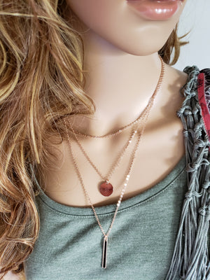 Layering Necklace Set of 3 • Rose Gold