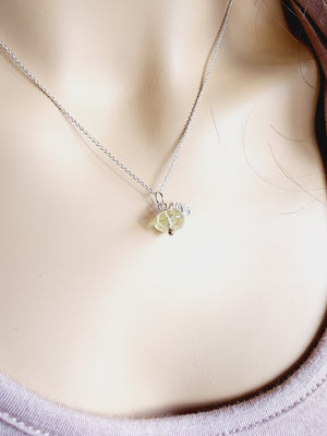 Gemstone Shaded Lemon Quartz Pumpkin Necklace