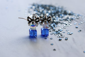 Christmas Present Earrings • Blue