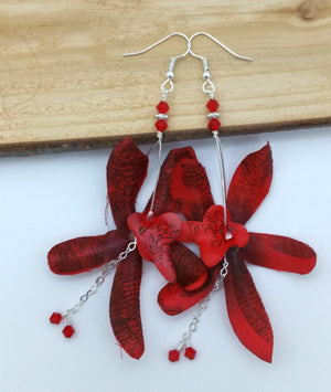 Orchid Earrings • Red