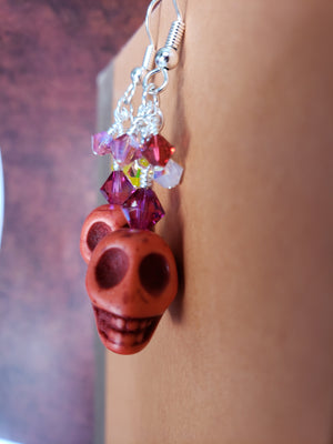 Sugar Skull Dia De Los Muertos Earrings