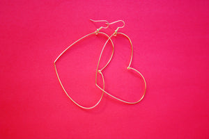 Large Wire Heart Earrings