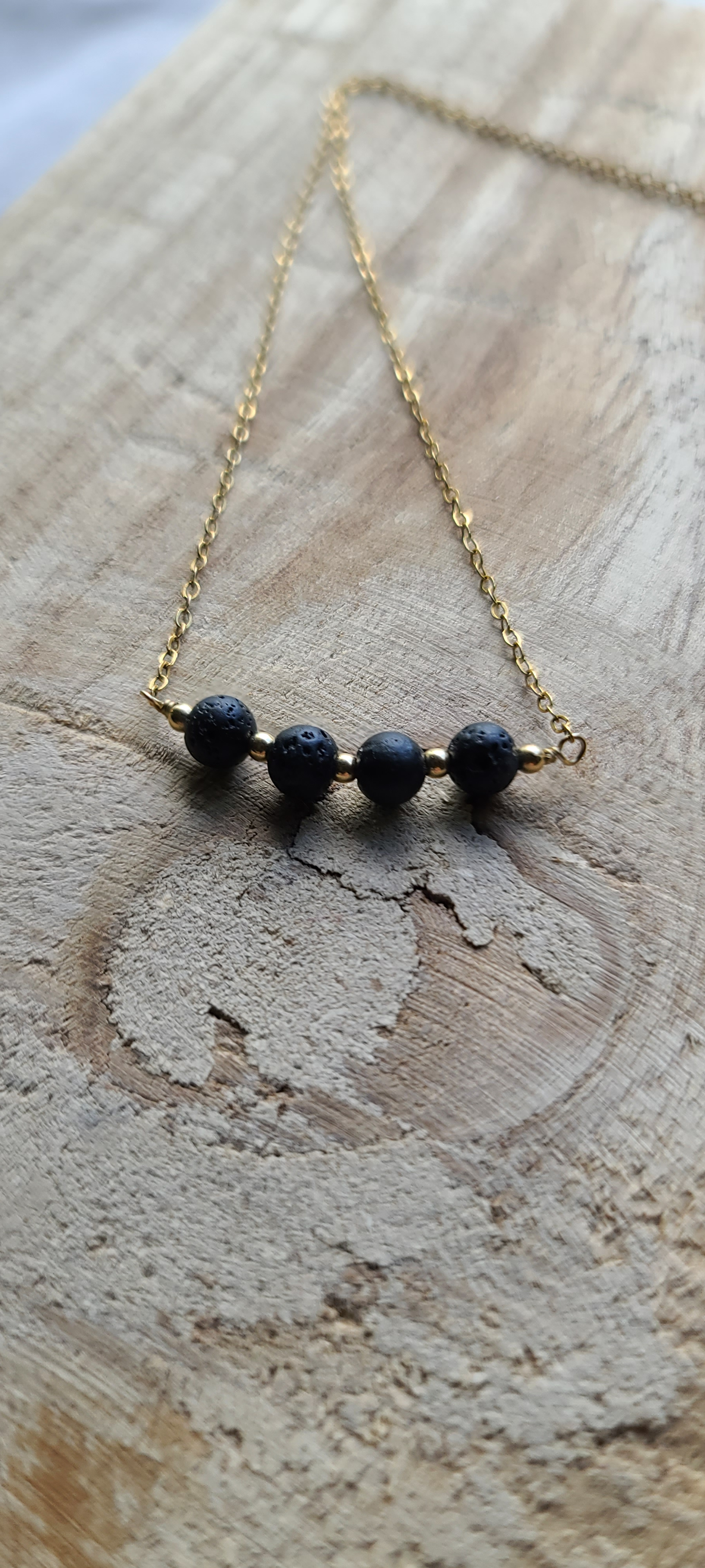 Pele s Small Black Lava Necklace