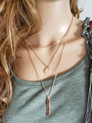 Layering Necklace Set of 3 • Rose Gold