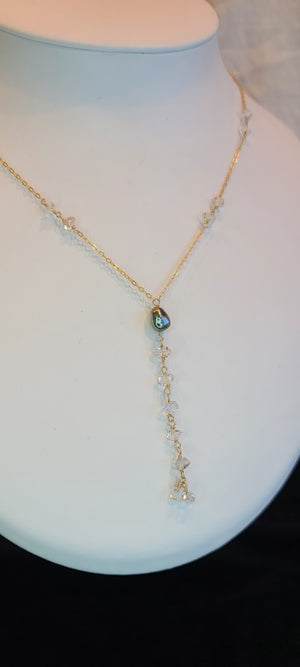 Herkimer Diamond Lariat Necklace