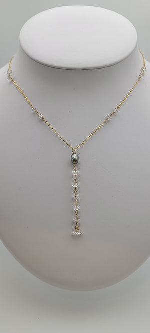 Herkimer Diamond Lariat Necklace