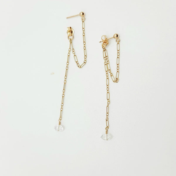 Herkimer Chain Earrings