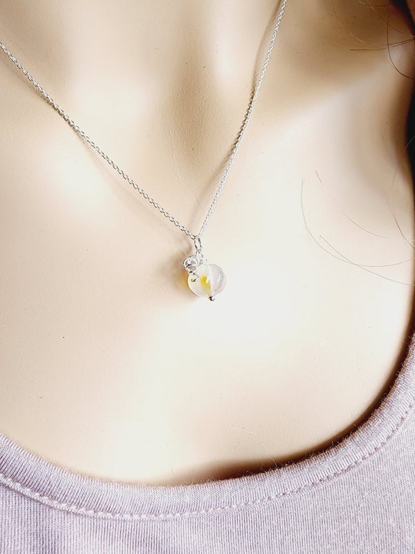 Mini Natural pale Carnelian Gemstone Pumpkin Necklace