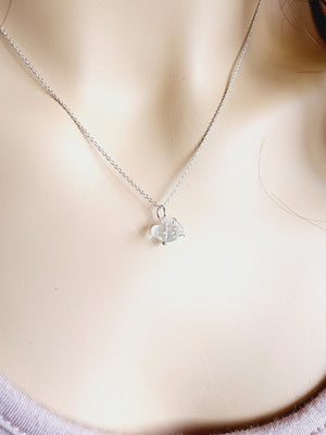 Pale Blue Fluorite Crystal Pumpkin Necklace