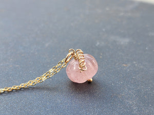 Strawberry Quartz Gemstone Pumpkin Necklace