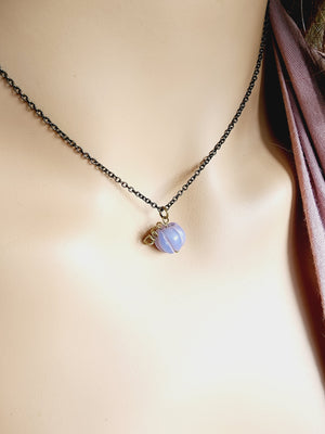 Lavender Opal Pumpkin Necklace