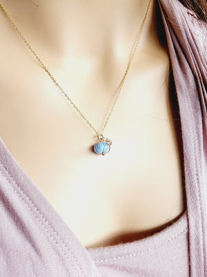Blue Boulder Opal Pumpkin Necklace