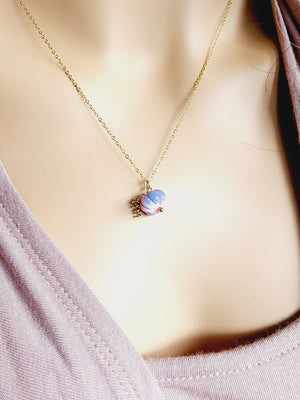 Lavender Opal Pumpkin Necklace