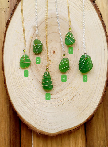 Green Sea Glass Necklace