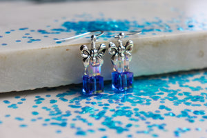 Christmas Present Earrings • Blue