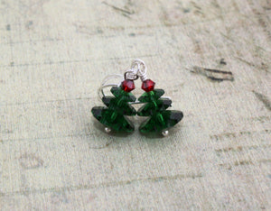 Short Christmas Tree Earrings