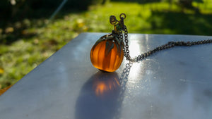Lampwork Pumpkin Necklace