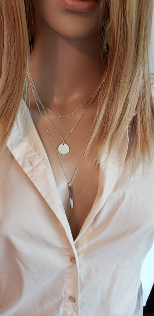 Layering Necklace Set of 3 • Silver