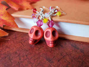 Sugar Skull Dia De Los Muertos Earrings