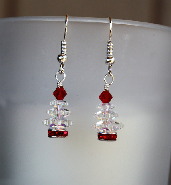 Crystal Christmas Tree Earrings