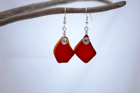 Alohi Earrings • Candy Apple Red