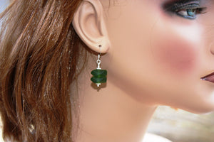 Pihi Earrings • Kelp Green