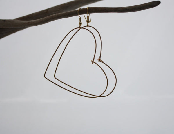 Medium Wire Heart Earrings