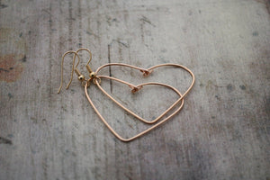 Small Wire Heart Earrings