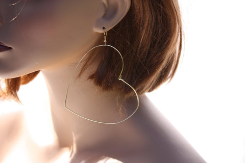 Large Wire Heart Earrings