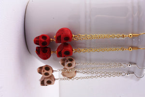 Sugar Skull Chain Earrings