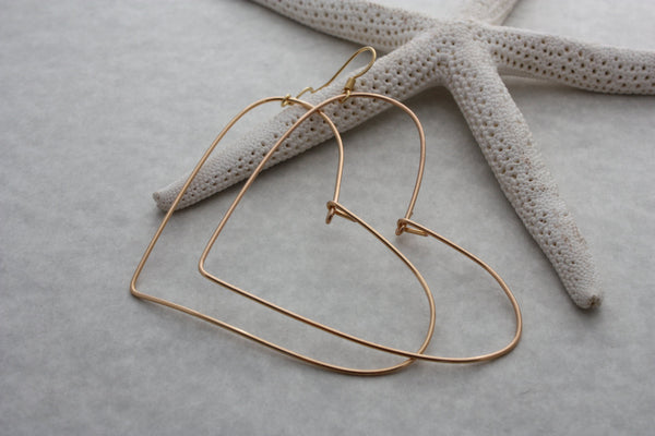 Medium Wire Heart Earrings