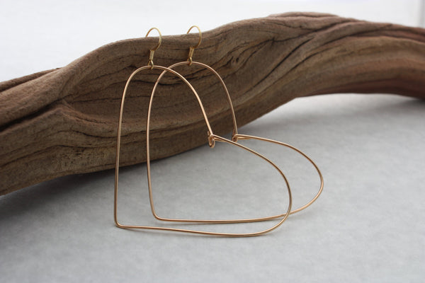 Medium Wire Heart Earrings