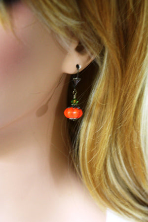 Pumpkin Earrings • Lever Backs